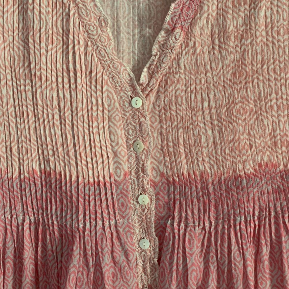One Season Australia Pink Ombré Cotton Button-Front Dress | Size L - Picture 3 of 14